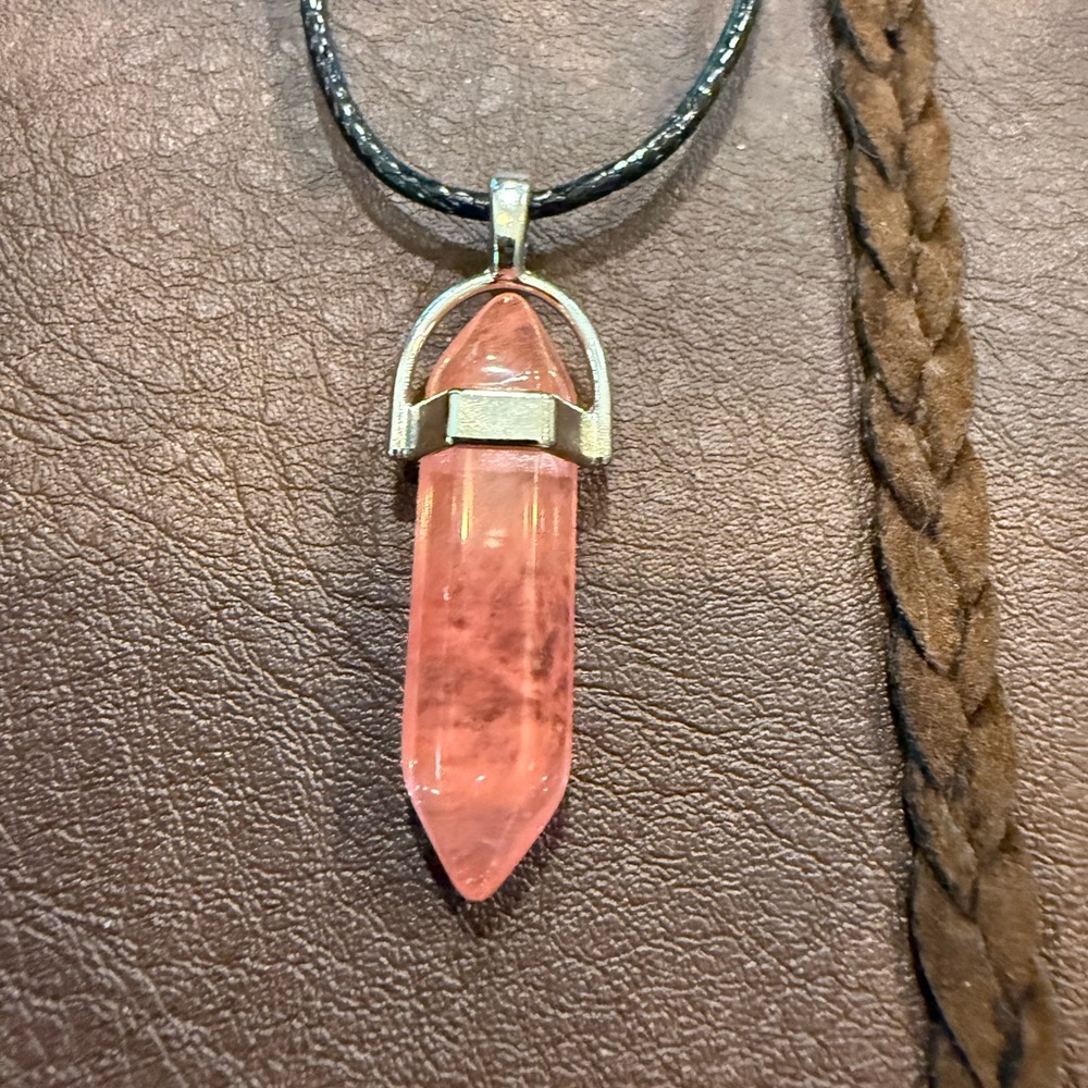Pink Crystal Pendant Necklace